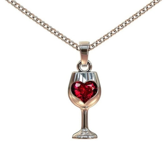Jewelry - Sterling Silver Wine Glass Necklace